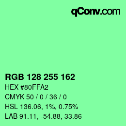 Color code: RGB 128 255 162 | qconv.com
