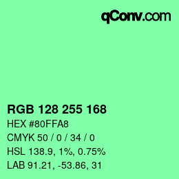 Color code: RGB 128 255 168 | qconv.com