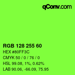 カラーコード: RGB 128 255 60 | qconv.com