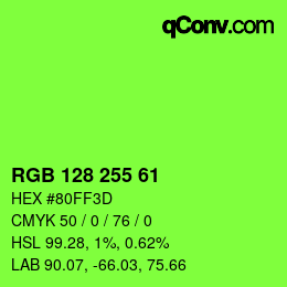 Color code: RGB 128 255 61 | qconv.com