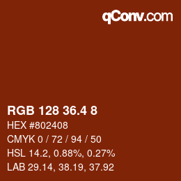 カラーコード: RGB 128 36.4 8 | qconv.com