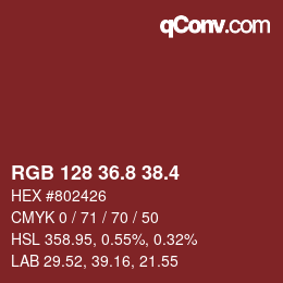 カラーコード: RGB 128 36.8 38.4 | qconv.com