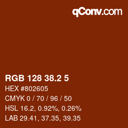 カラーコード: RGB 128 38.2 5 | qconv.com
