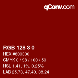 カラーコード: RGB 128 3 0 | qconv.com