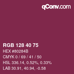 カラーコード: RGB 128 40 75 | qconv.com