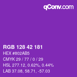 Color code: RGB 128 42 181 | qconv.com