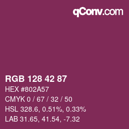 カラーコード: RGB 128 42 87 | qconv.com