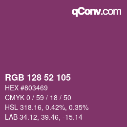 Color code: RGB 128 52 105 | qconv.com