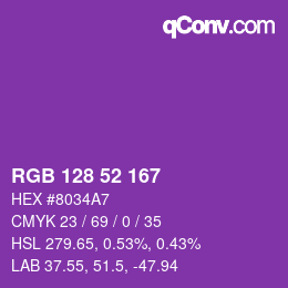 Farbcode: RGB 128 52 167 | qconv.com