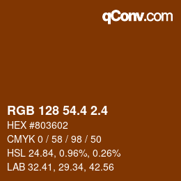 カラーコード: RGB 128 54.4 2.4 | qconv.com