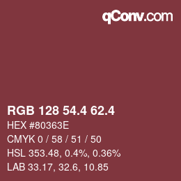 カラーコード: RGB 128 54.4 62.4 | qconv.com