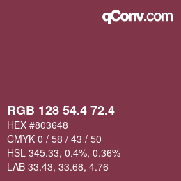 カラーコード: RGB 128 54.4 72.4 | qconv.com