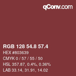 カラーコード: RGB 128 54.8 57.4 | qconv.com