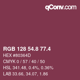カラーコード: RGB 128 54.8 77.4 | qconv.com