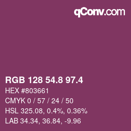 カラーコード: RGB 128 54.8 97.4 | qconv.com