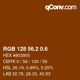 カラーコード: RGB 128 56.2 0.6 | qconv.com