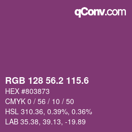 カラーコード: RGB 128 56.2 115.6 | qconv.com