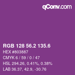 カラーコード: RGB 128 56.2 135.6 | qconv.com