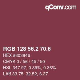 カラーコード: RGB 128 56.2 70.6 | qconv.com
