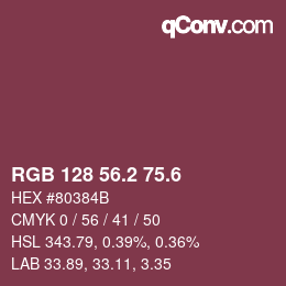 カラーコード: RGB 128 56.2 75.6 | qconv.com