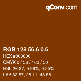 カラーコード: RGB 128 56.6 0.6 | qconv.com