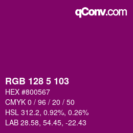 カラーコード: RGB 128 5 103 | qconv.com