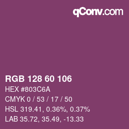 カラーコード: RGB 128 60 106 | qconv.com