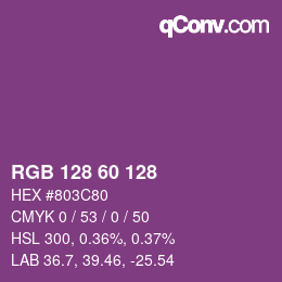 Color code: RGB 128 60 128 | qconv.com