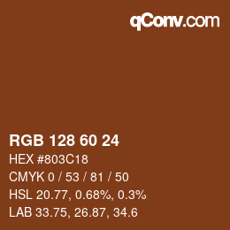 Color code: RGB 128 60 24 | qconv.com