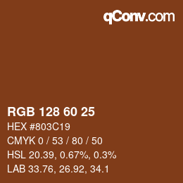 颜色代码: RGB 128 60 25 | qconv.com