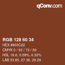 カラーコード: RGB 128 60 34 | qconv.com