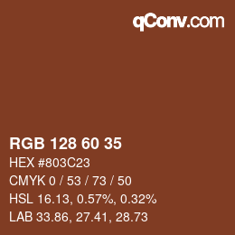 カラーコード: RGB 128 60 35 | qconv.com