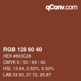 カラーコード: RGB 128 60 40 | qconv.com