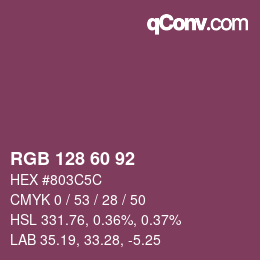 Farbcode: RGB 128 60 92 | qconv.com