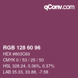 カラーコード: RGB 128 60 96 | qconv.com