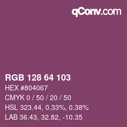 Color code: RGB 128 64 103 | qconv.com