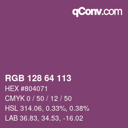 Color code: RGB 128 64 113 | qconv.com