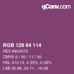 Color code: RGB 128 64 114 | qconv.com