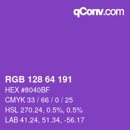 Color code: RGB 128 64 191 | qconv.com