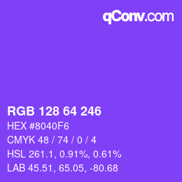 Color code: RGB 128 64 246 | qconv.com