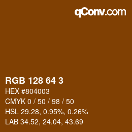Color code: RGB 128 64 3 | qconv.com