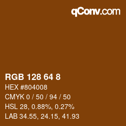 Color code: RGB 128 64 8 | qconv.com