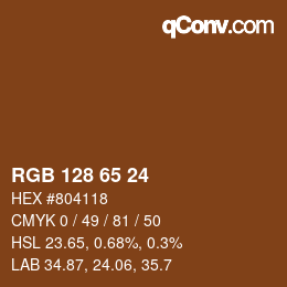 カラーコード: RGB 128 65 24 | qconv.com