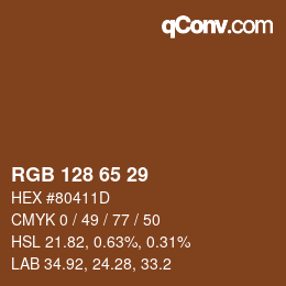 カラーコード: RGB 128 65 29 | qconv.com