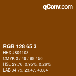 カラーコード: RGB 128 65 3 | qconv.com