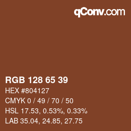 Color code: RGB 128 65 39 | qconv.com