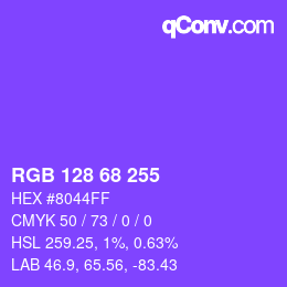 Color code: RGB 128 68 255 | qconv.com