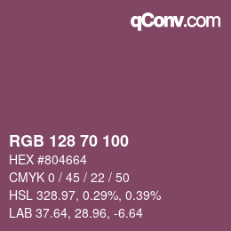 Color code: RGB 128 70 100 | qconv.com