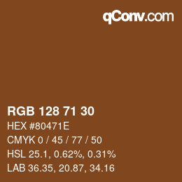 Farbcode: RGB 128 71 30 | qconv.com