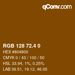カラーコード: RGB 128 72.4 0 | qconv.com
